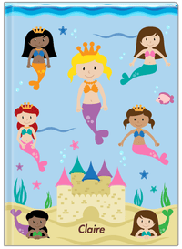 Thumbnail for Personalized Mermaid Journal II - Blue Background - Blonde Mermaid - Front View