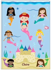 Thumbnail for Personalized Mermaid Journal II - Blue Background - Redhead Mermaid - Front View