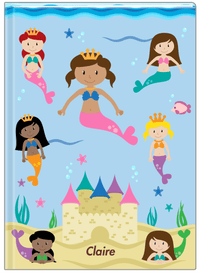 Thumbnail for Personalized Mermaid Journal II - Blue Background - Black Mermaid I - Front View
