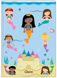Thumbnail for Personalized Mermaid Journal II - Blue Background - Black Mermaid II - Front View