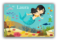 Thumbnail for Personalized Mermaid Canvas Wrap & Photo Print VIII - Blue Background - Asian Mermaid - Front View