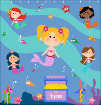 Thumbnail for Personalized Mermaid Shower Curtain - Five Mermaids I - Blonde Mermaid - Decorate View