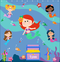 Thumbnail for Personalized Mermaid Shower Curtain - Five Mermaids I - Redhead Mermaid - Decorate View
