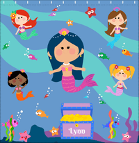 Thumbnail for Personalized Mermaid Shower Curtain - Five Mermaids I - Asian Mermaid - Decorate View