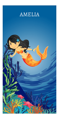Thumbnail for Personalized Mermaid Beach Towel - Vertical I - Asian Mermaid - Front View