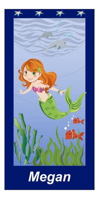 Thumbnail for Personalized Mermaid Beach Towel - Vertical III - Redhead Mermaid - Front View