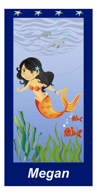 Thumbnail for Personalized Mermaid Beach Towel - Vertical III - Asian Mermaid - Front View