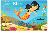 Thumbnail for Personalized Mermaid Placemat - Mermaid VI - Asian Mermaid - Pink Fish -  View