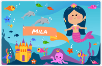 Thumbnail for Personalized Mermaid Placemat - Mermaid VIII - Asian Mermaid - Orange Flag -  View