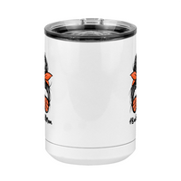 Thumbnail for Personalized Messy Bun Coffee Mug Tumbler with Handle (15 oz) - Basketball Mom - Front View