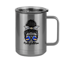 Thumbnail for Personalized Messy Bun Coffee Mug Tumbler with Handle (15 oz) - Volleyball Mom - Right View