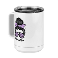 Thumbnail for Personalized Messy Bun Coffee Mug Tumbler with Handle (15 oz) - Chorus Mom - Front Left View