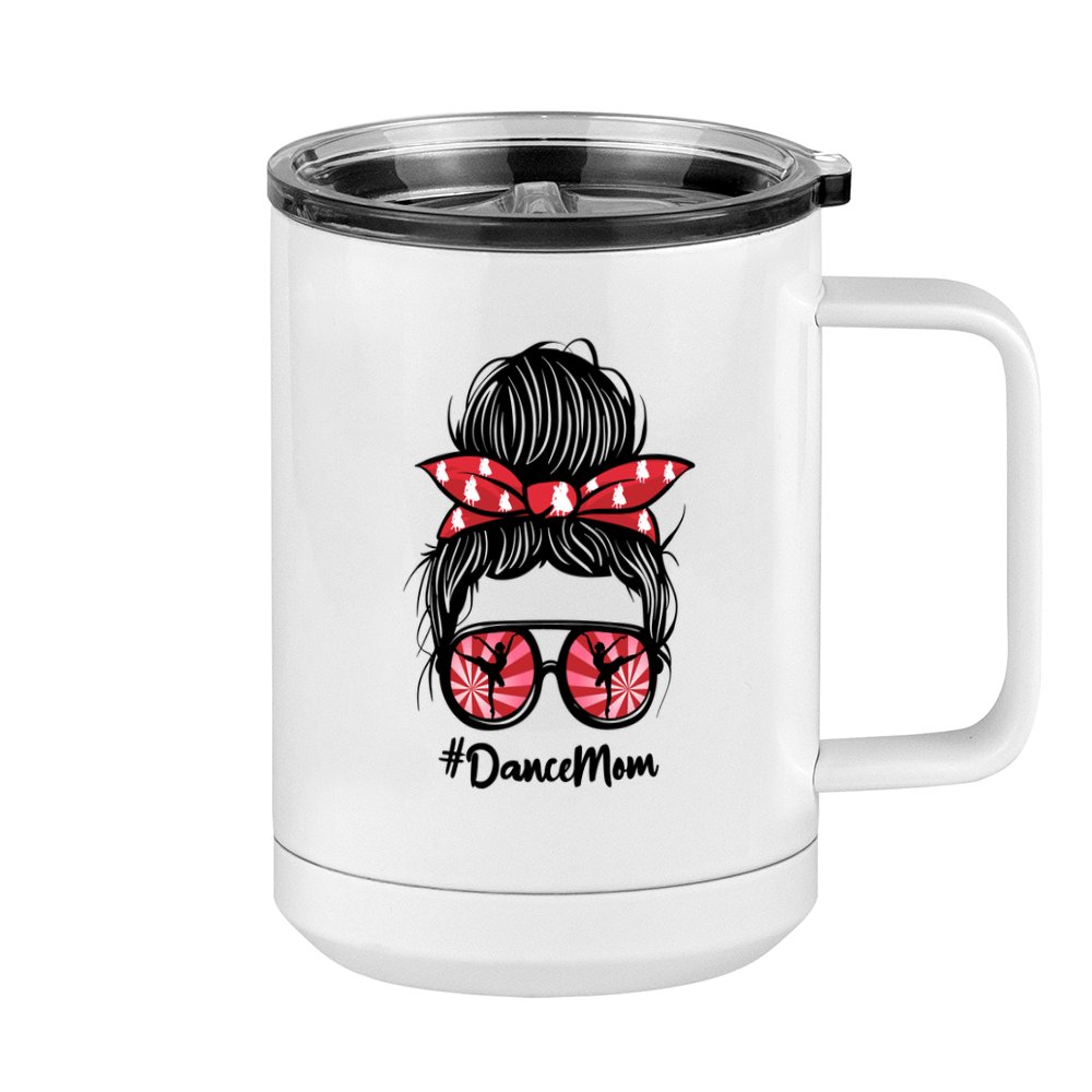 Personalized Messy Bun Coffee Mug Tumbler with Handle (15 oz) - Dance Mom - Right View