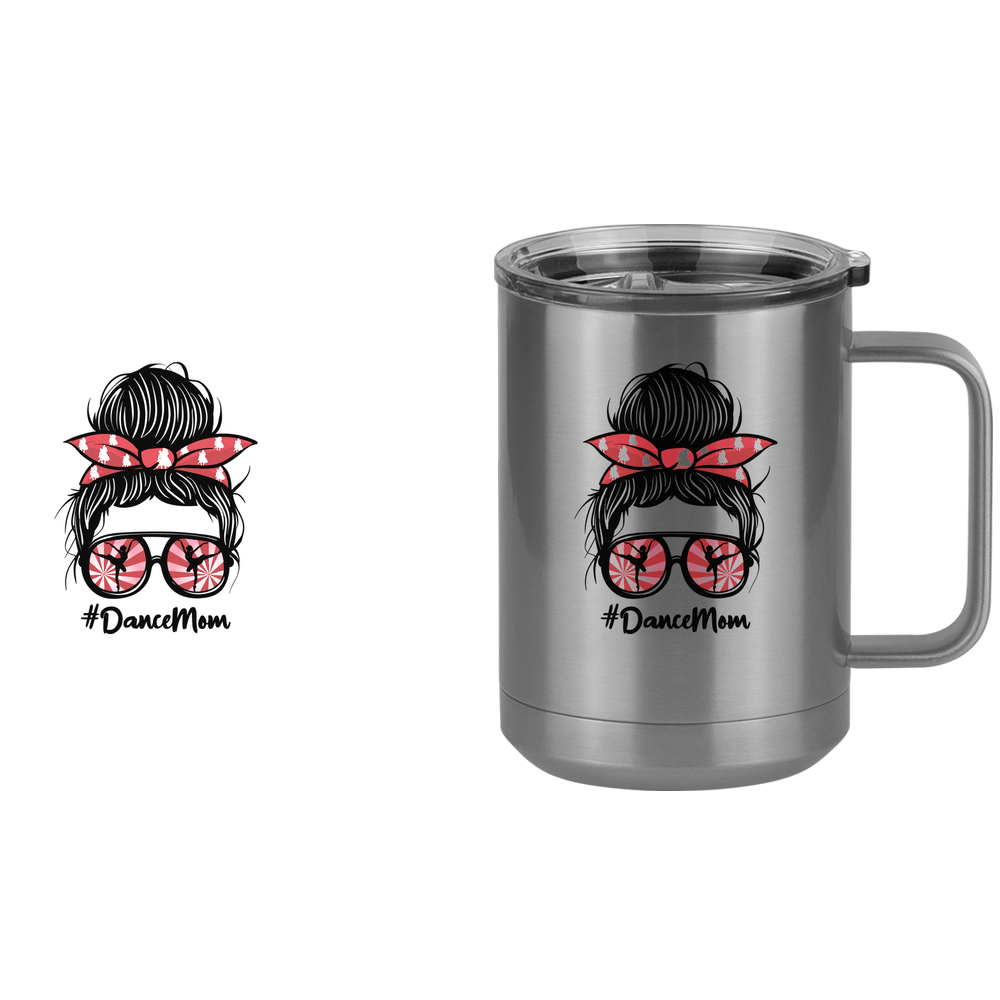 Personalized Messy Bun Coffee Mug Tumbler with Handle (15 oz) - Dance Mom - Design View