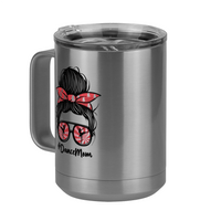 Thumbnail for Personalized Messy Bun Coffee Mug Tumbler with Handle (15 oz) - Dance Mom - Front Left View