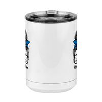 Thumbnail for Personalized Messy Bun Coffee Mug Tumbler with Handle (15 oz) - Hockey Mom - Front View