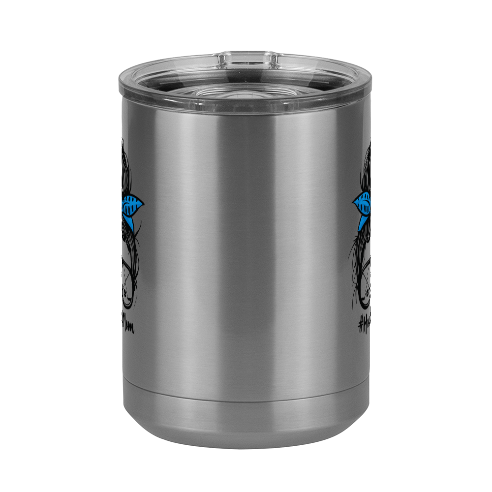 Personalized Messy Bun Coffee Mug Tumbler with Handle (15 oz) - Hockey Mom - Front View