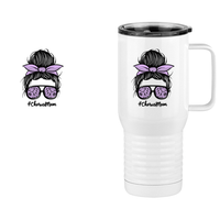 Thumbnail for Personalized Messy Bun Travel Coffee Mug Tumbler with Handle (20 oz) - Chorus Mom - Design View