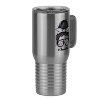 Thumbnail for Personalized Messy Bun Travel Coffee Mug Tumbler with Handle (20 oz) - Chorus Mom - Front Right View