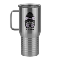 Thumbnail for Personalized Messy Bun Travel Coffee Mug Tumbler with Handle (20 oz) - Chorus Mom - Left View