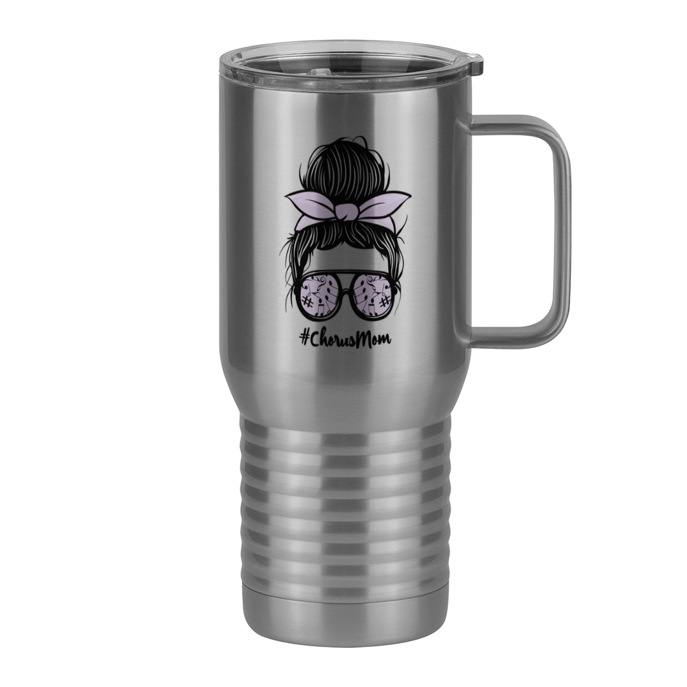 Personalized Messy Bun Travel Coffee Mug Tumbler with Handle (20 oz) - Chorus Mom - Right View