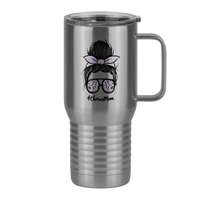 Thumbnail for Personalized Messy Bun Travel Coffee Mug Tumbler with Handle (20 oz) - Chorus Mom - Right View
