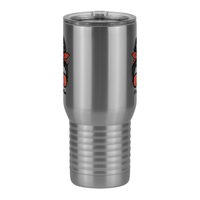 Thumbnail for Personalized Messy Bun Travel Coffee Mug Tumbler with Handle (20 oz) - Track Mom - Front View