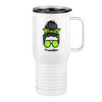 Thumbnail for Personalized Messy Bun Travel Coffee Mug Tumbler with Handle (20 oz) - Tennis Mom - Right View