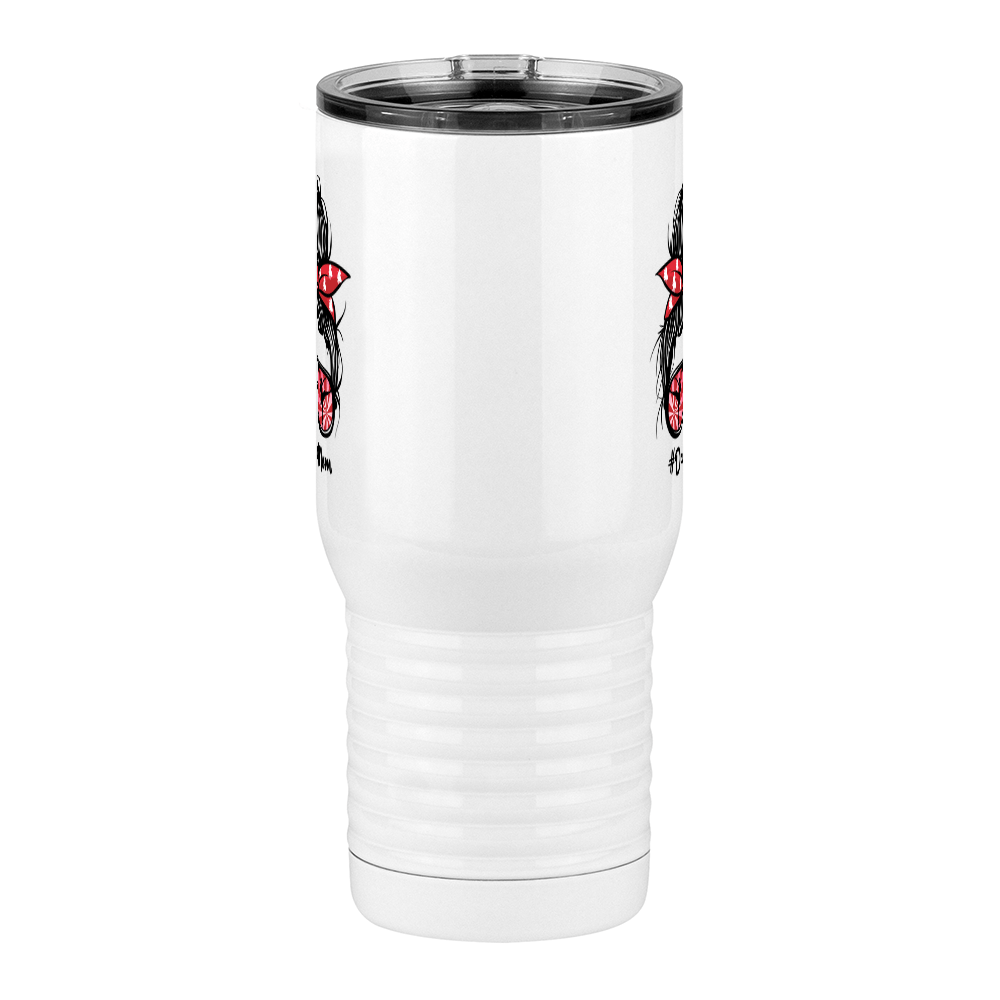 Personalized Messy Bun Travel Coffee Mug Tumbler with Handle (20 oz) - Dance Mom - Front View