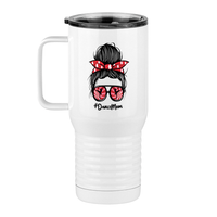 Thumbnail for Personalized Messy Bun Travel Coffee Mug Tumbler with Handle (20 oz) - Dance Mom - Left View
