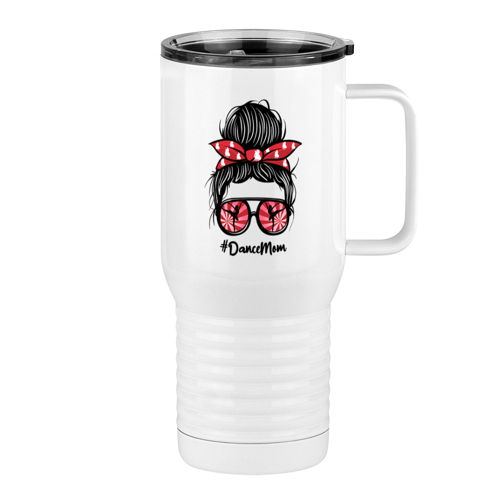 Personalized Messy Bun Travel Coffee Mug Tumbler with Handle (20 oz) - Dance Mom - Right View