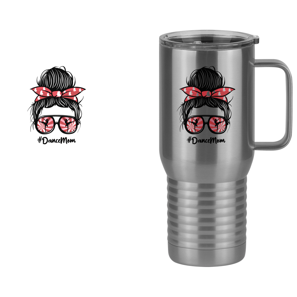 Personalized Messy Bun Travel Coffee Mug Tumbler with Handle (20 oz) - Dance Mom - Design View