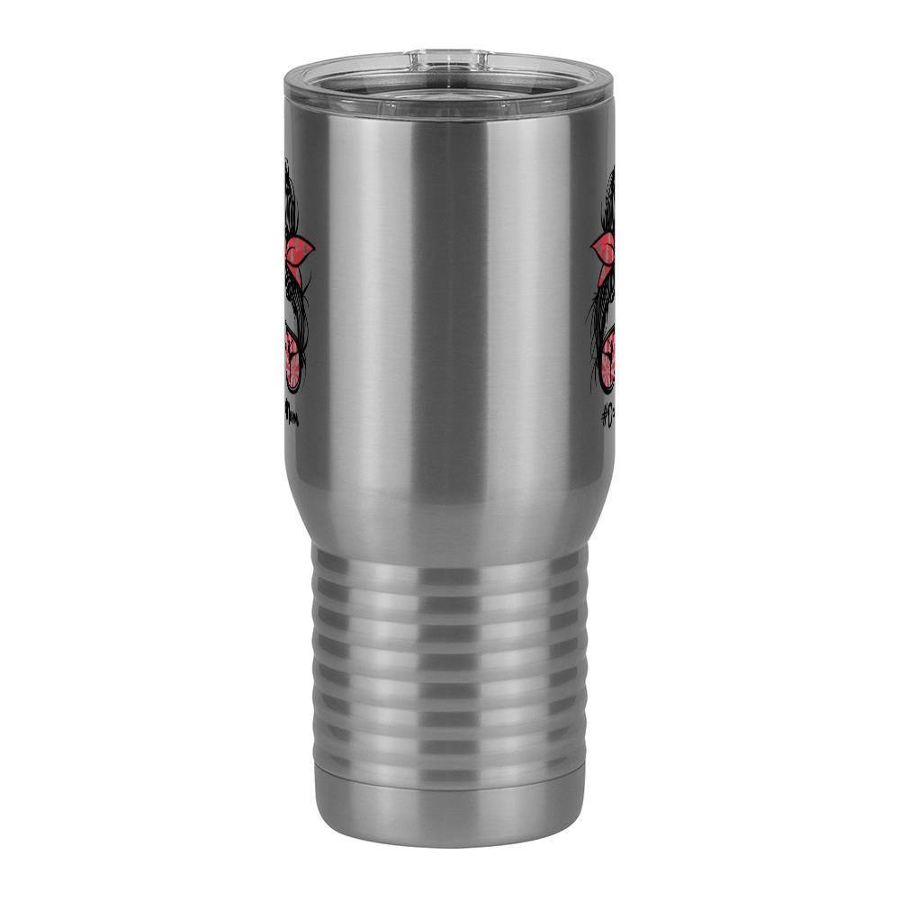 Personalized Messy Bun Travel Coffee Mug Tumbler with Handle (20 oz) - Dance Mom - Front View