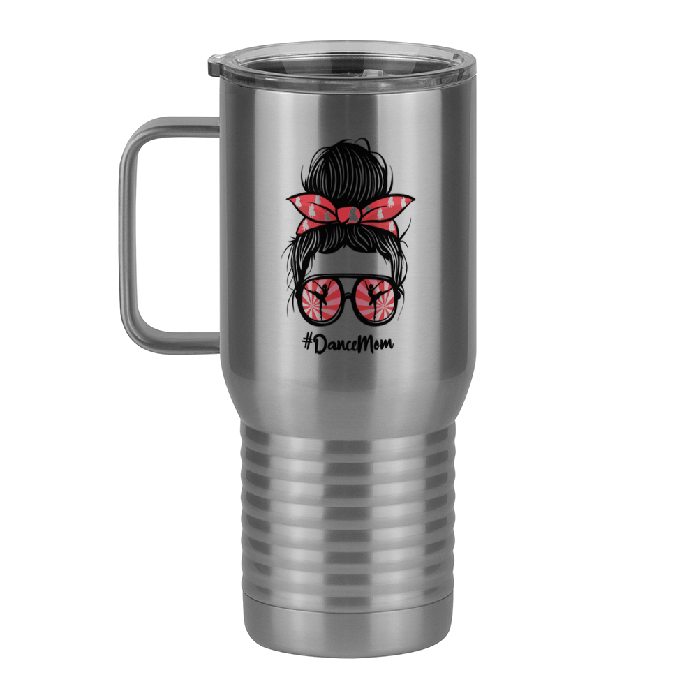 Personalized Messy Bun Travel Coffee Mug Tumbler with Handle (20 oz) - Dance Mom - Left View