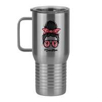 Thumbnail for Personalized Messy Bun Travel Coffee Mug Tumbler with Handle (20 oz) - Dance Mom - Left View