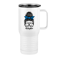 Thumbnail for Personalized Messy Bun Travel Coffee Mug Tumbler with Handle (20 oz) - Hockey Mom - Right View