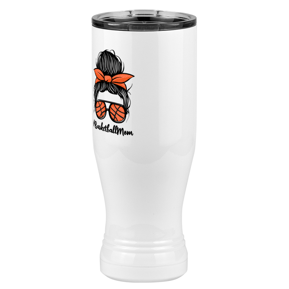Personalized Messy Bun Pilsner Tumbler (20 oz) - Basketball Mom - Front Left View