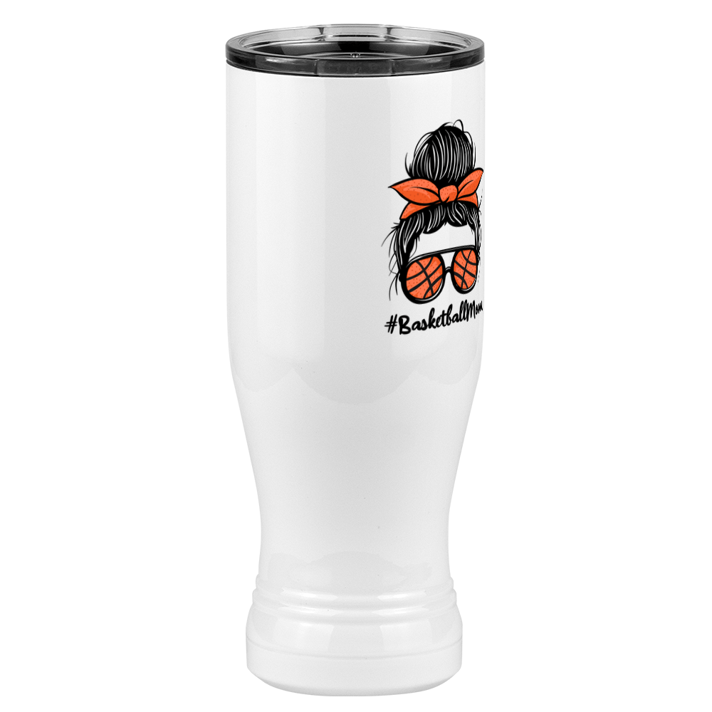 Personalized Messy Bun Pilsner Tumbler (20 oz) - Basketball Mom - Front Right View