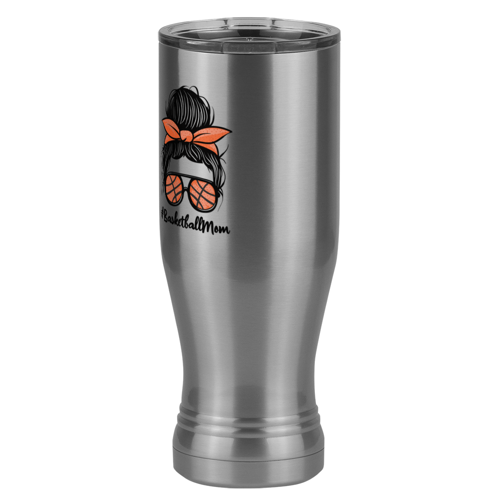 Personalized Messy Bun Pilsner Tumbler (20 oz) - Basketball Mom - Front Left View