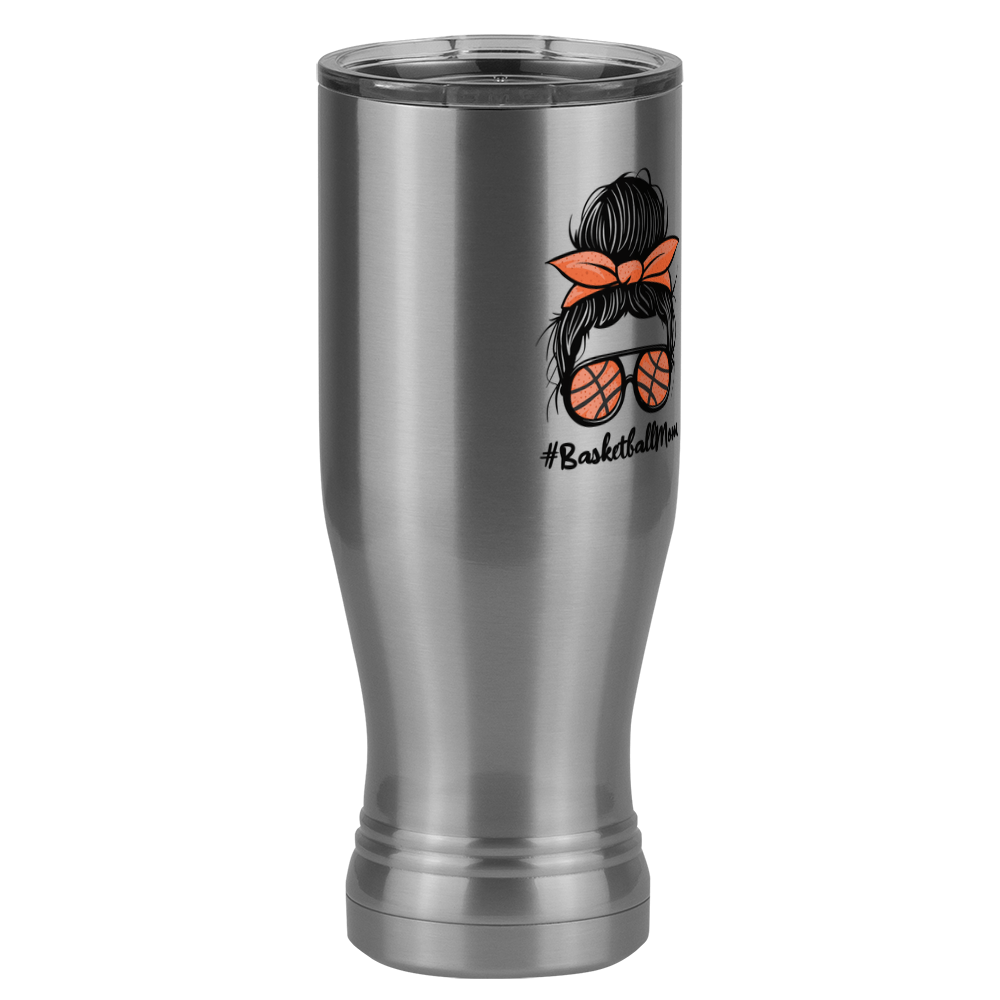 Personalized Messy Bun Pilsner Tumbler (20 oz) - Basketball Mom - Front Right View