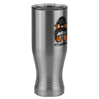Thumbnail for Personalized Messy Bun Pilsner Tumbler (20 oz) - Football Mom - Front Right View