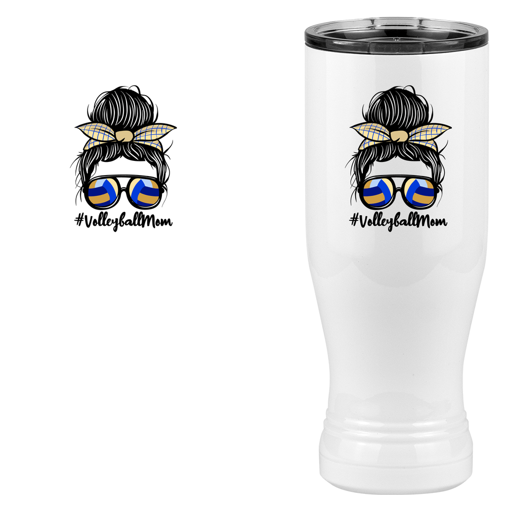 Personalized Messy Bun Pilsner Tumbler (20 oz) - Volleyball Mom - Design View