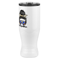 Thumbnail for Personalized Messy Bun Pilsner Tumbler (20 oz) - Volleyball Mom - Front Left View
