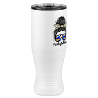 Thumbnail for Personalized Messy Bun Pilsner Tumbler (20 oz) - Volleyball Mom - Front Right View