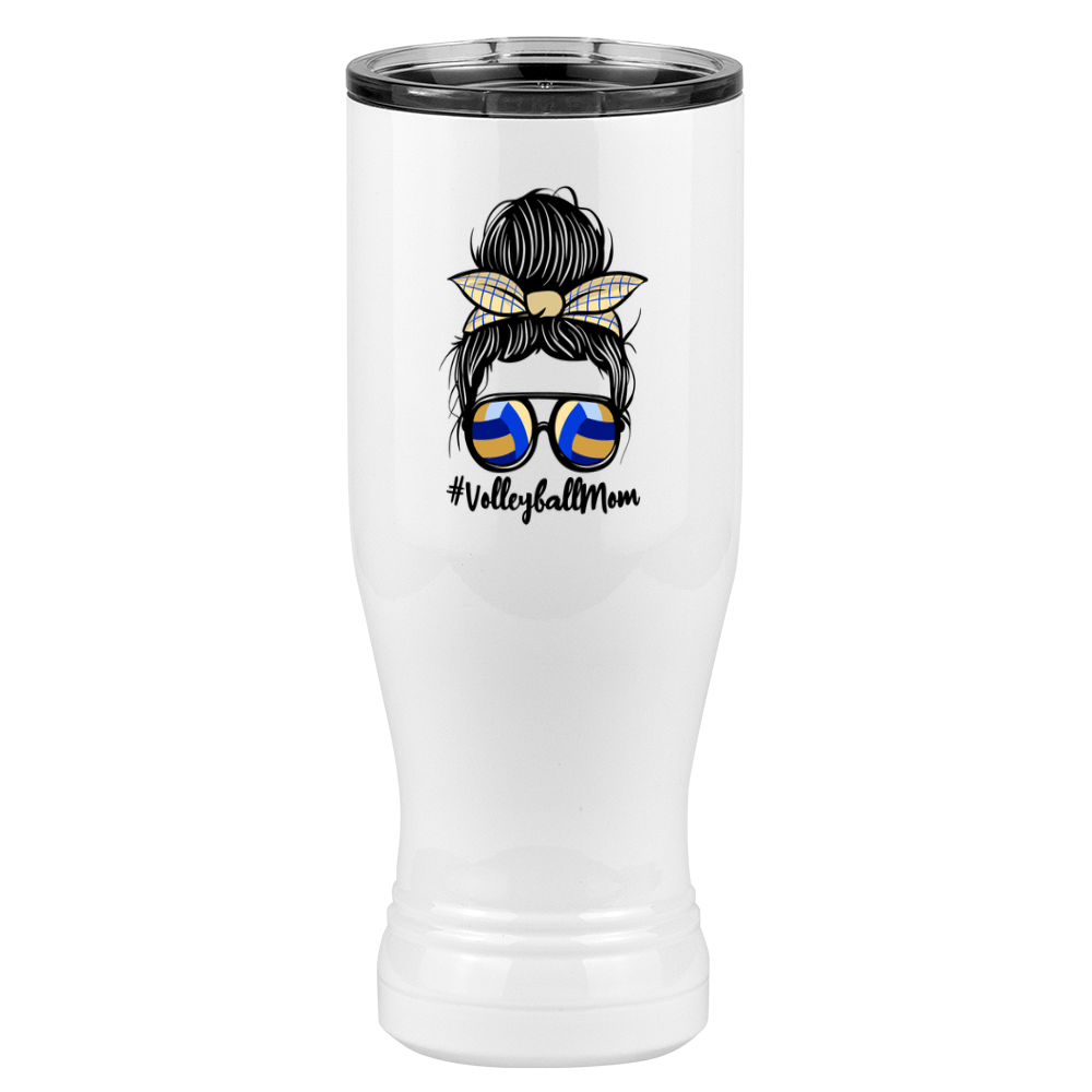 Personalized Messy Bun Pilsner Tumbler (20 oz) - Volleyball Mom - Left View