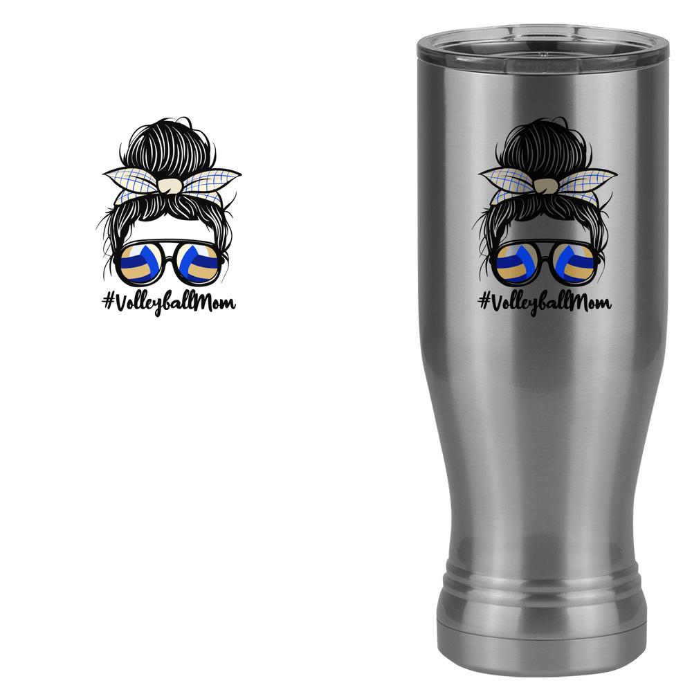 Personalized Messy Bun Pilsner Tumbler (20 oz) - Volleyball Mom - Design View