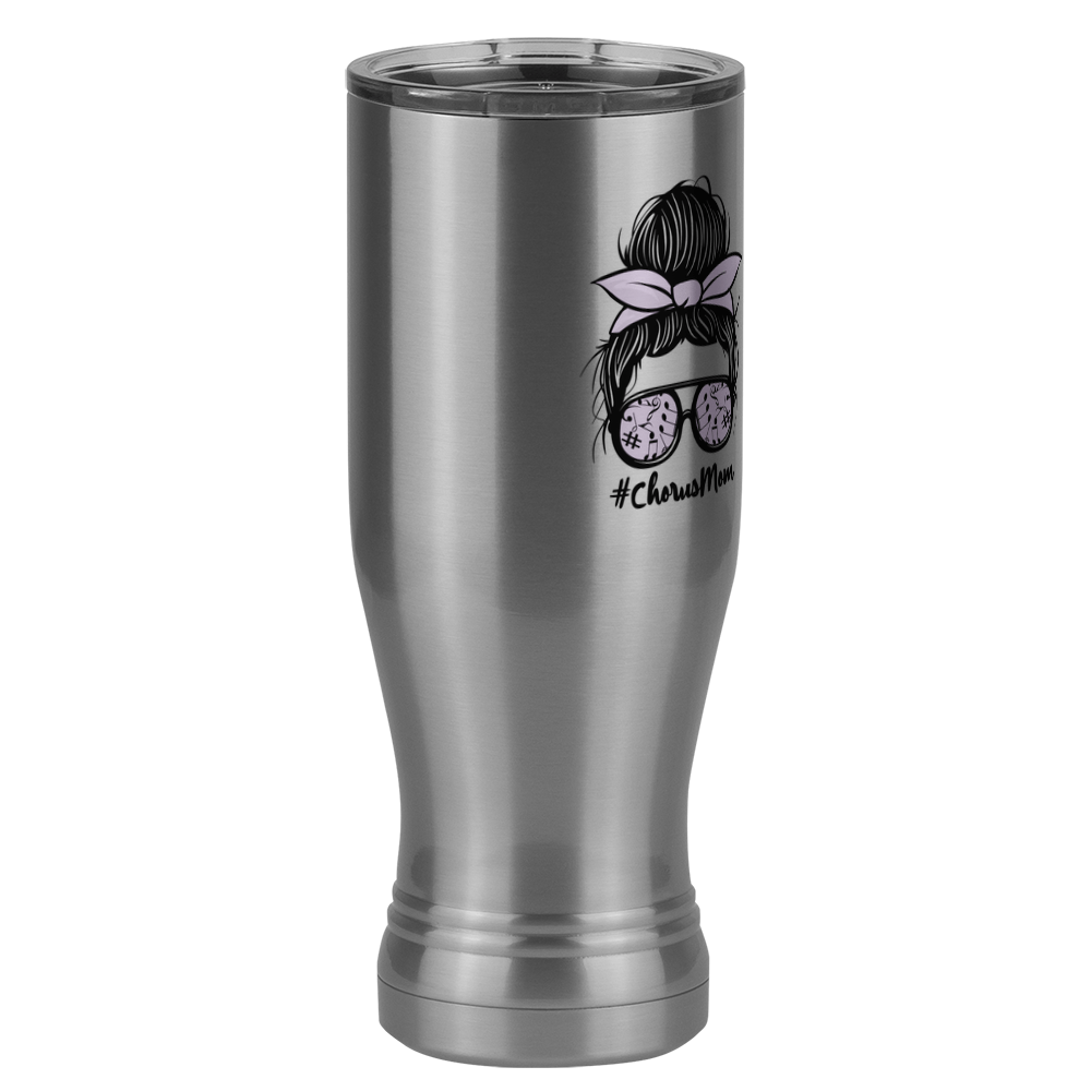 Personalized Messy Bun Pilsner Tumbler (20 oz) - Chorus Mom - Front Right View