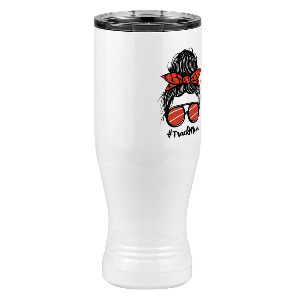 Personalized Messy Bun Pilsner Tumbler (20 oz) - Track Mom - Front Right View