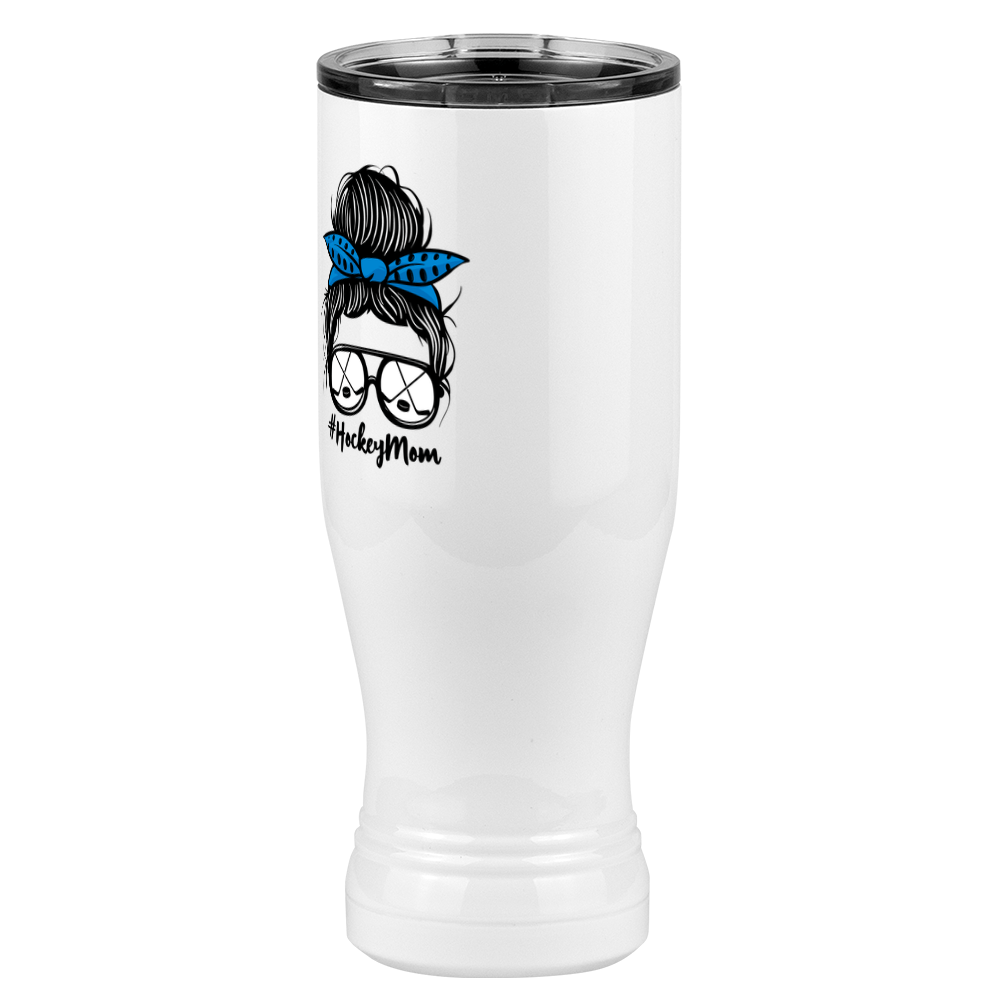 Personalized Messy Bun Pilsner Tumbler (20 oz) - Hockey Mom - Front Left View