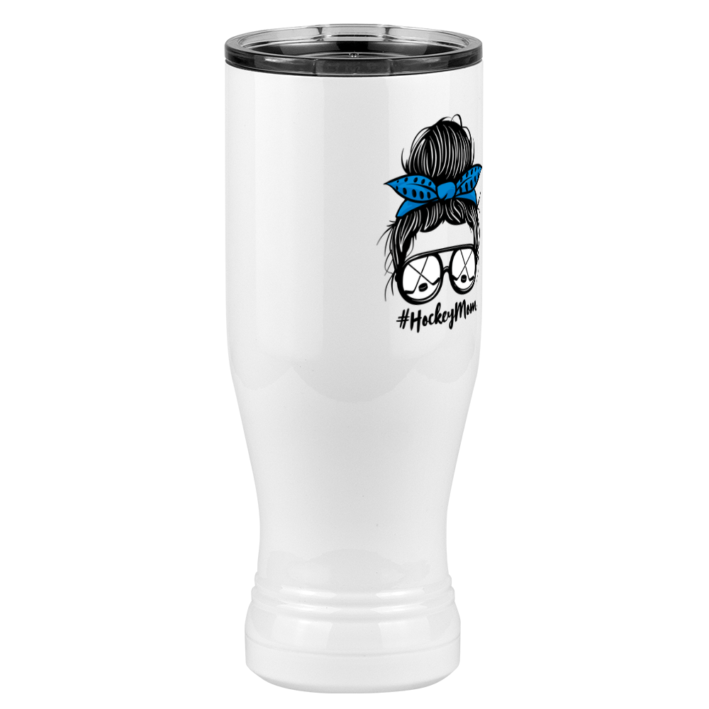 Personalized Messy Bun Pilsner Tumbler (20 oz) - Hockey Mom - Front Right View